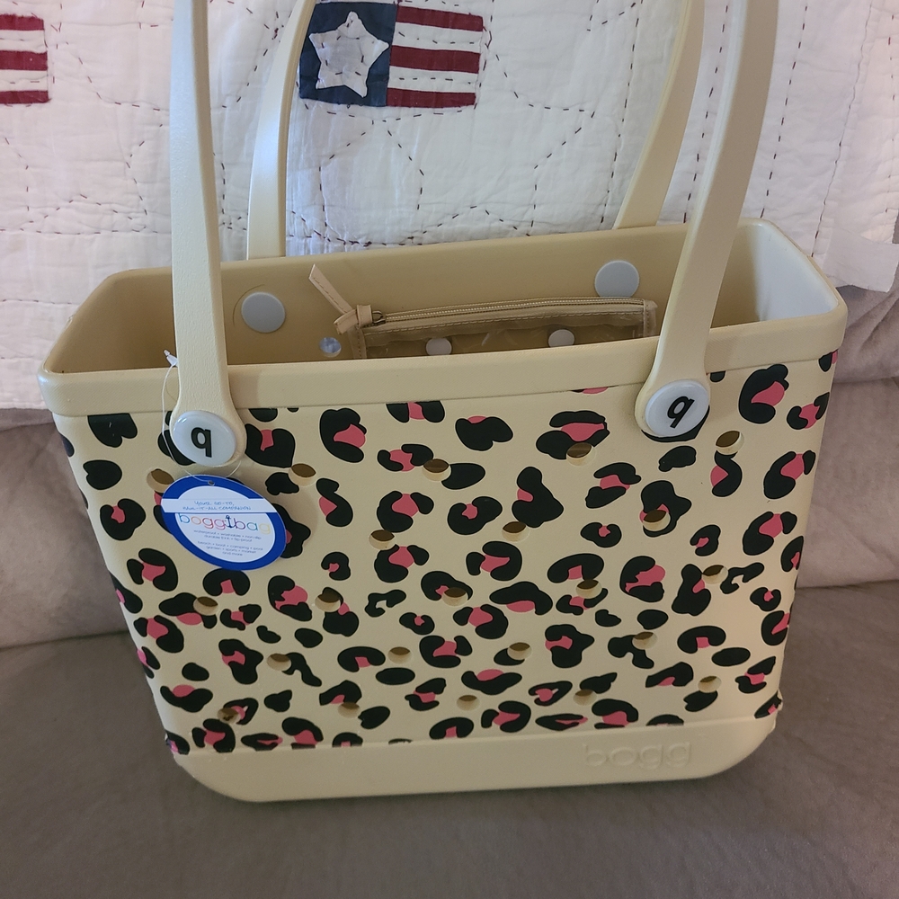 Bogg Bag Leopard Print Tote - Cream